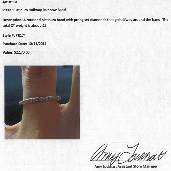 Ila -Avery Platinum Diamond Ring- Engagement and Band set - Picture 4 of 7